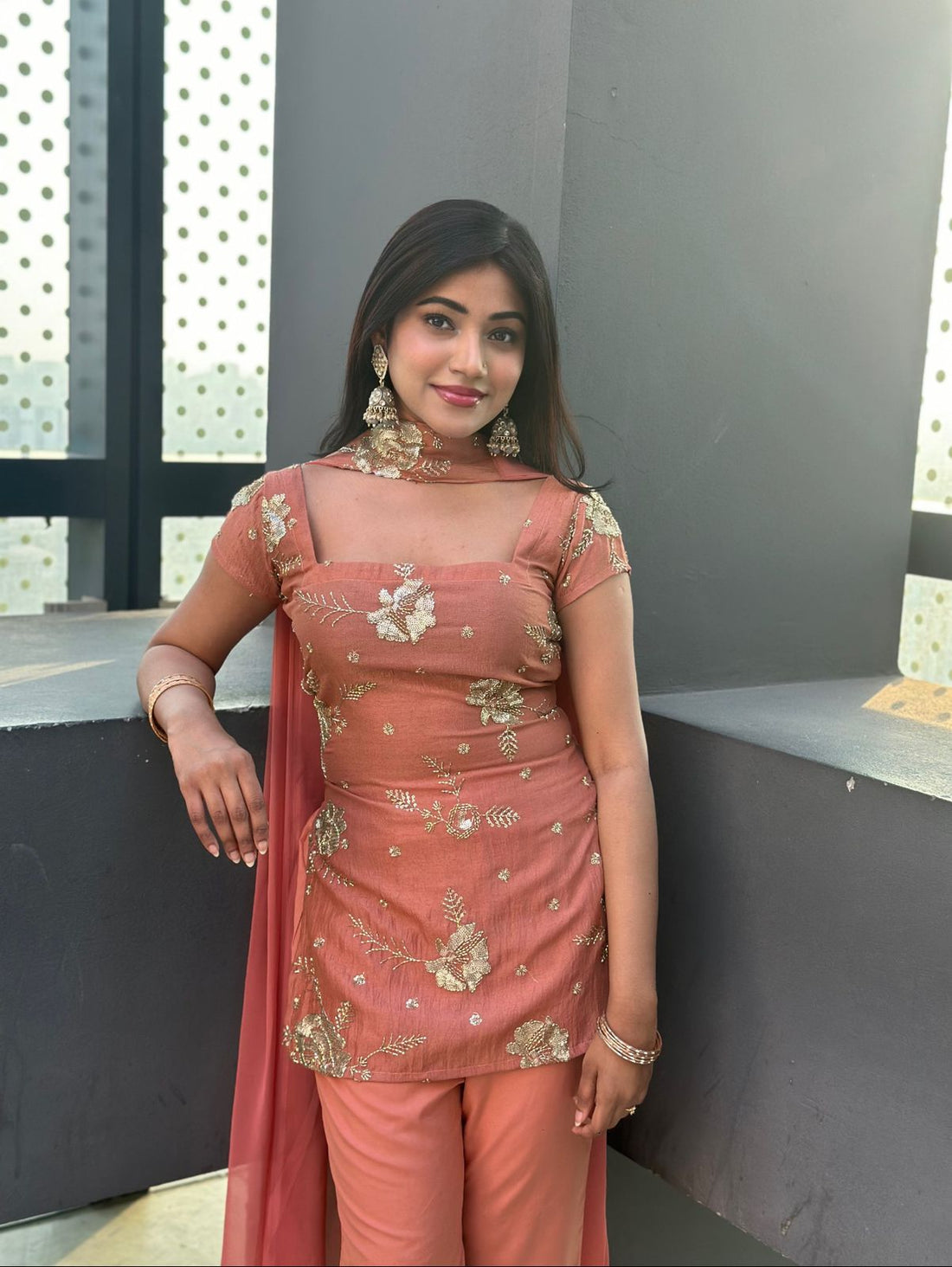 Festive Wear Kurti - 90’s Bollywood Inspired-Rosewood